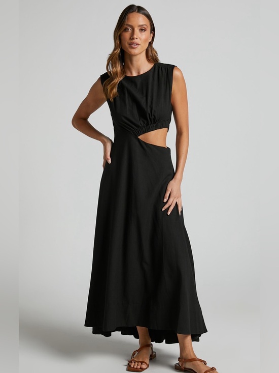 all about may Dresses & Skirts - Women's Black Maxi Dress with Side Cutout